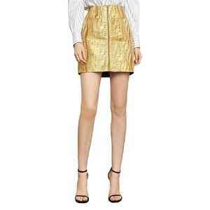 Bcbgmaxazria Skirts Bcbgmaxazria Gold Metallic Mini Skirt